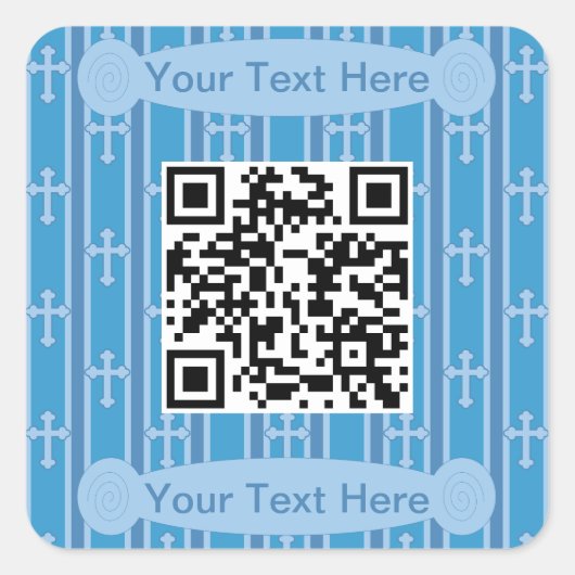 Leuke en fancy QR-code met kruis Vierkante Sticker (Voorkant)