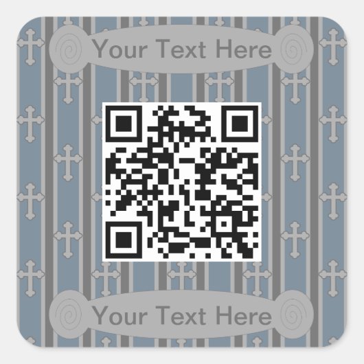 Leuke en fancy QR-code met kruis Vierkante Sticker (Voorkant)