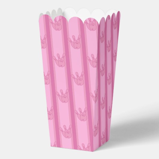 Leuke en Fancy Roze Bowling Popcorn Bedankdoosjes (Voorkant)