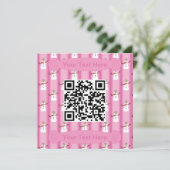 Leuke en Fancy Roze Sneeuwman Detective QR Code Kaart (Staand voorkant)