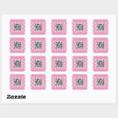 Leuke en Fancy Roze Sneeuwman Detective QR Code Vierkante Sticker (Vel)