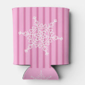 Leuke en Fancy roze sneeuwvlok Blikjeskoeler (Achterkant)