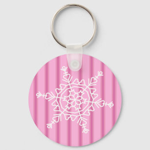 Leuke en Fancy roze sneeuwvlok Sleutelhanger