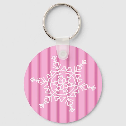 Leuke en Fancy roze sneeuwvlok Sleutelhanger (Voorkant)
