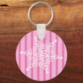 Leuke en Fancy roze sneeuwvlok Sleutelhanger (Voorkant)
