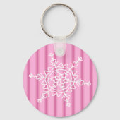 Leuke en Fancy roze sneeuwvlok Sleutelhanger (Achterkant)
