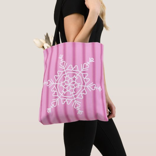 Leuke en Fancy roze sneeuwvlok Tote Bag (Dichtbij)