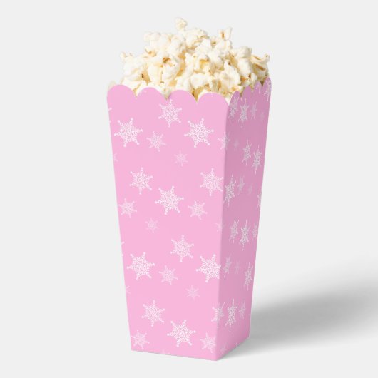 Leuke en Fancy Roze Sneeuwvlokken Popcorn Bedankdoosjes (Popped)