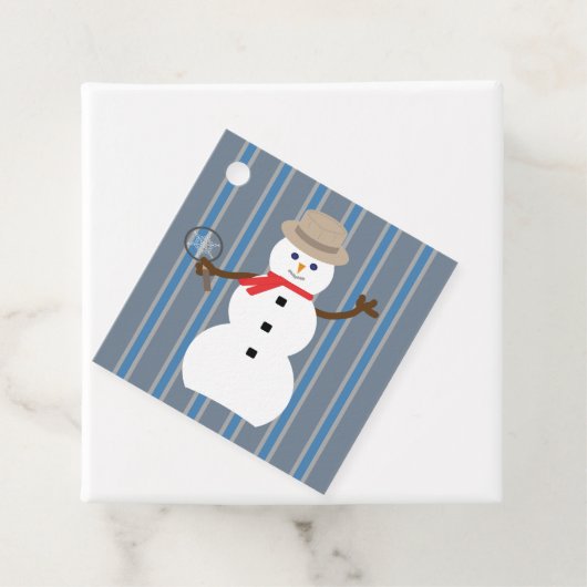 Leuke en Fancy Sneeuwman Detective Bedankjes Labels (In situ)