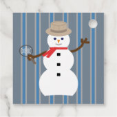 Leuke en Fancy Sneeuwman Detective Bedankjes Labels (Achterkant)