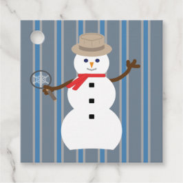 Leuke en Fancy Sneeuwman Detective Bedankjes Labels