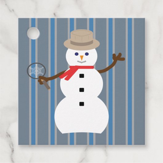 Leuke en Fancy Sneeuwman Detective Bedankjes Labels (Voorkant)