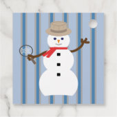 Leuke en Fancy Sneeuwman Detective Bedankjes Labels (Achterkant)