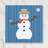 Leuke en Fancy Sneeuwman Detective Bedankjes Labels (Achterkant)