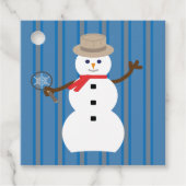 Leuke en Fancy Sneeuwman Detective Bedankjes Labels (Voorkant)