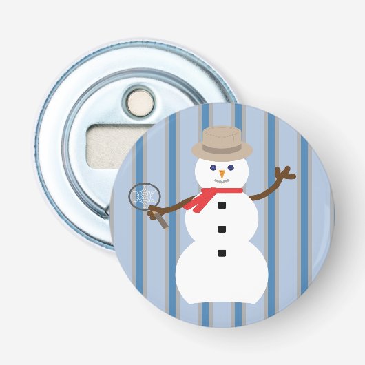 Leuke en Fancy Sneeuwman Detective Button Flesopener (Voorkant)