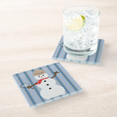 Leuke en Fancy Sneeuwman Detective Glazen Onderzetter (Schuin)