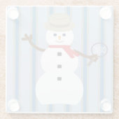 Leuke en Fancy Sneeuwman Detective Glazen Onderzetter (Achterkant)
