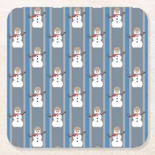 Leuke en Fancy Sneeuwman Detective Kartonnen Onderzetters