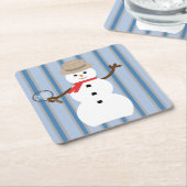 Leuke en Fancy Sneeuwman Detective Kartonnen Onderzetters (Schuin)