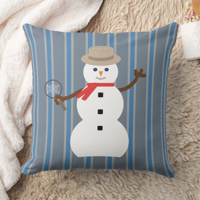 Leuke en Fancy Sneeuwman Detective Kussen (Deken)