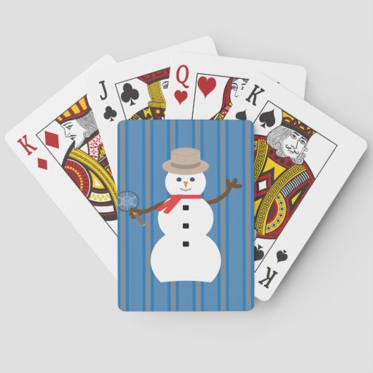 Leuke en Fancy Sneeuwman Detective Pokerkaarten (Achterkant)
