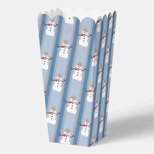 Leuke en Fancy Sneeuwman Detective Popcorn Bedankdoosjes (Achterkant)