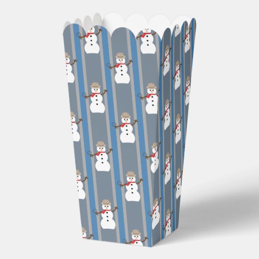 Leuke en Fancy Sneeuwman Detective Popcorn Bedankdoosjes (Voorkant)