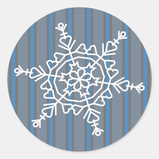 Leuke en Fancy Sneeuwvlok Ronde Sticker (Voorkant)