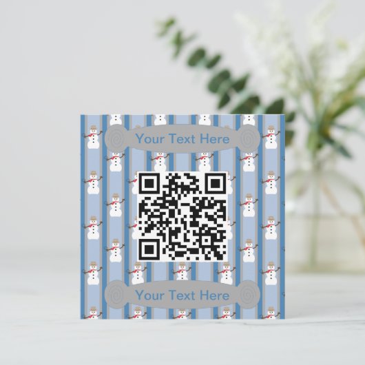 Leuke en Fancy Snowman Detective QR Code Kaart (Staand voorkant)