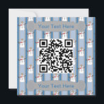 Leuke en Fancy Snowman Detective QR Code Kaart<br><div class="desc">Leuk en Fancy: Leuke iconen op een achtergrond van strepen voor een formeler effect. Promoot uw kantoor, bedrijf en producten, community event, kerkbijeenkomst, of zelfs een gezin bij elkaar. Met de QR-code kunt u eenvoudig linken naar uw website voor informatie en details. RSVP's zijn eenvoudig, snel en verbeteren de party...</div>