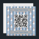 Leuke en Fancy Snowman Detective QR Code Kaart<br><div class="desc">Leuk en Fancy: Leuke iconen op een achtergrond van strepen voor een formeler effect. Promoot uw kantoor, bedrijf en producten, community event, kerkbijeenkomst, of zelfs een gezin bij elkaar. Met de QR-code kunt u eenvoudig linken naar uw website voor informatie en details. RSVP's zijn eenvoudig, snel en verbeteren de party...</div>