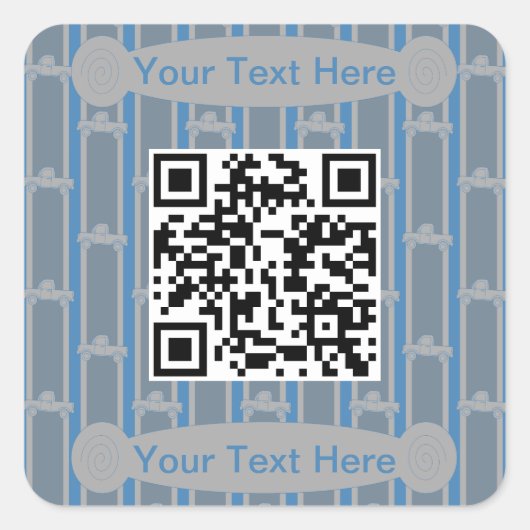 Leuke en Fancy Truck QR Code Vierkante Sticker (Voorkant)