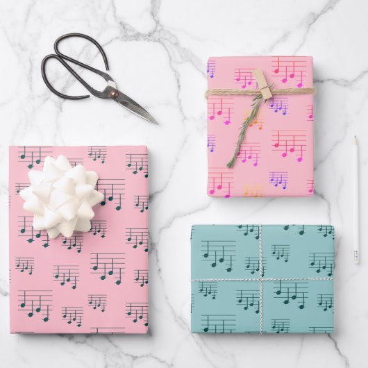 Leuke en Fancy Ukulele Tuning Song Muziek Note Inpakpapier Vel (Voorkant)