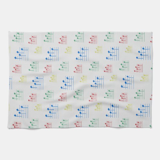 Leuke en Fancy Ukulele Tuning Song Muziek Note Theedoek (Horizontaal)