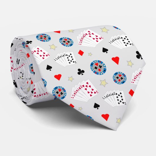 Leuke en Fancy Vegas Poker Stropdas (Opgerold)