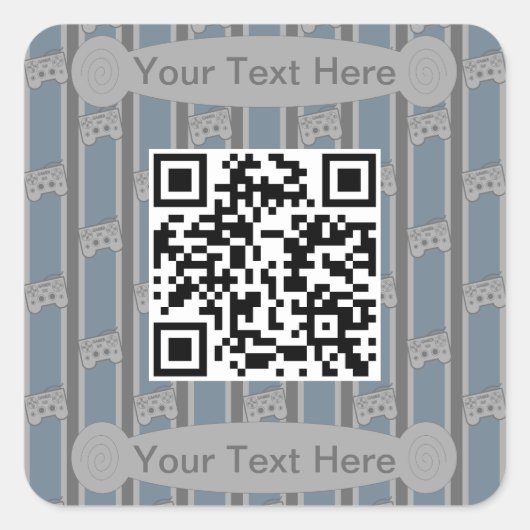 Leuke en Fancy Video Game Controller QR Code Vierkante Sticker (Voorkant)