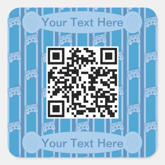 Leuke en Fancy Video Game Controller QR Code Vierkante Sticker (Voorkant)