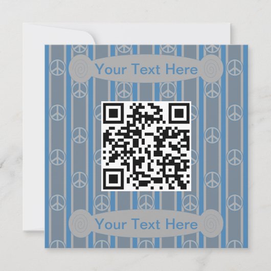 Leuke en Fancy Vredesteken QR Code Kaart (Voorkant)