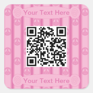 Leuke en Fancy Vredesteken QR Code Vierkante Sticker