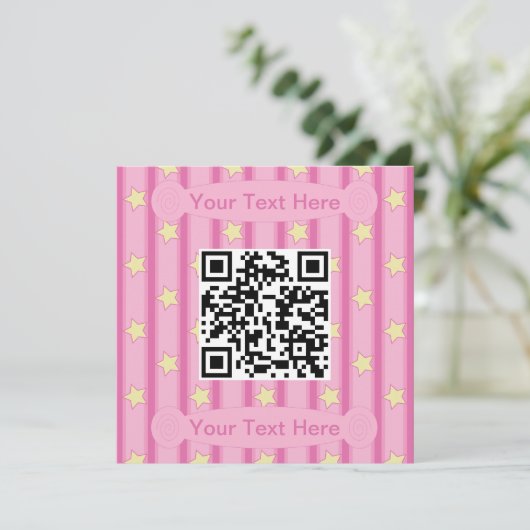 Leuke en Fancy Yellow Star QR Code Kaart (Staand voorkant)