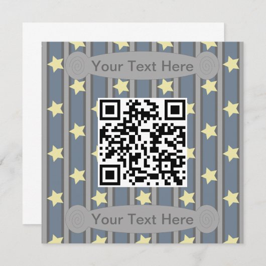 Leuke en Fancy Yellow Star QR Code Kaart (Voorkant / Achterkant)
