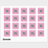 Leuke en Fantasievolle Popcorn QR-code Vierkante Sticker (Vel)