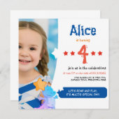 Leuke en Feestelijke Dinosaurus Verjaardag Uitnodi Kaart (Voorkant / Achterkant)