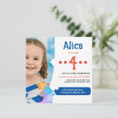 Leuke en Feestelijke Dinosaurus Verjaardag Uitnodi Kaart (Staand voorkant)