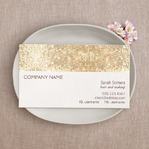 Leuke en feestelijke Girly Gold Sparkly Sequin Visitekaartje