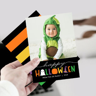 Leuke en feestelijke Halloween fotokaart Kaart