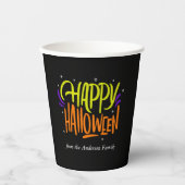 Leuke en feestelijke "Happy Halloween" papieren be Bekers (Voorkant)