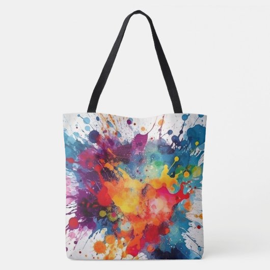 Leuke en Fierce Waterverf splash design Canvas tas (Achterkant)