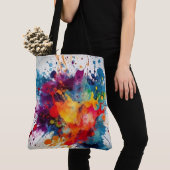 Leuke en Fierce Waterverf splash design Canvas tas (Dichtbij)